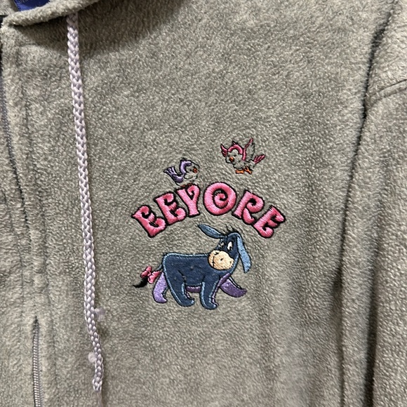 Disney Embroidered Eeyore Zip Up Hoodie size L - Picture 3 of 5